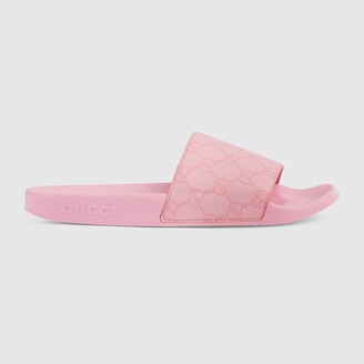 Gucci Women's Pink Slide Sandals | ShopStyle