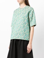 Thumbnail for your product : Rochas Jacquard-Print Half-Sleeves Blouse