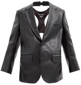 Thumbnail for your product : Junya Watanabe Harness-back Single-breasted Faux-leather Jacket - Black