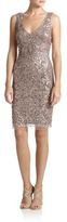Thumbnail for your product : Aidan Mattox Sequined V-Neck Cocktail Dress