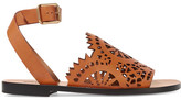 Thumbnail for your product : Chloé Laser-cut Leather Sandals - Tan
