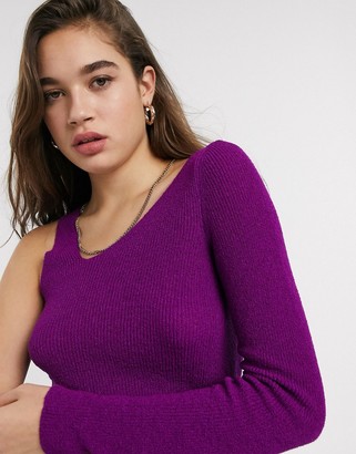 ASOS DESIGN one shoulder cut out sweater