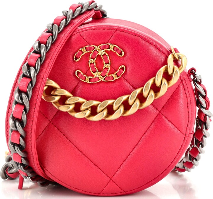 Chanel 19 Round Clutch with Chain Quilted Leather - ShopStyle