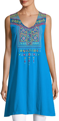 Johnny Was Dita Embroidered Long Tunic, Plus Size
