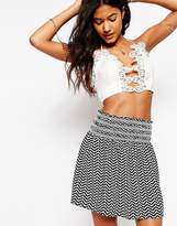 Thumbnail for your product : ASOS Petite Printed Mini Skirt With Shirring