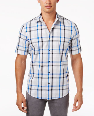 Alfani Men's Heathered Plaid Shirt, Created for Macy's