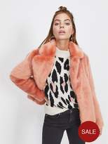 Thumbnail for your product : Miss Selfridge Faux Fur Coat - Pink