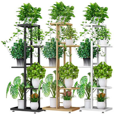 Metal Stand Plant Flower Storage Shelf Rack Balcony Porch Home Garden Decor New