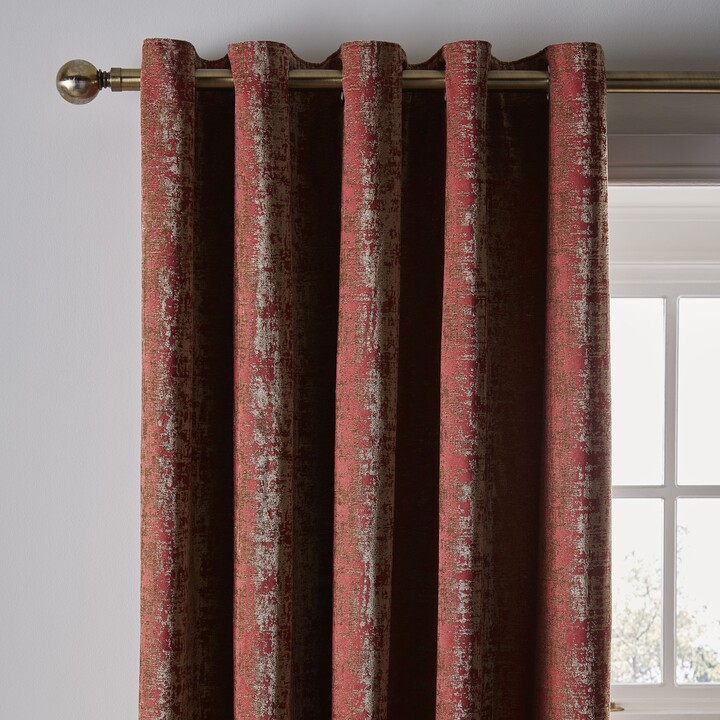 Dunelm Opulent Chenille Red Eyelet Curtains Red ShopStyle