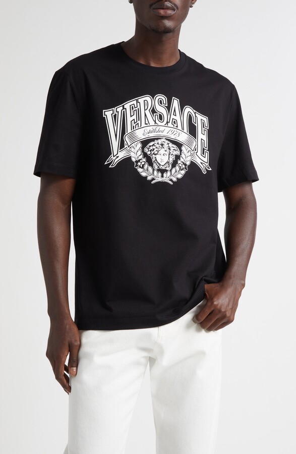 Versace Medusa Logo Compact Cotton Graphic T-Shirt