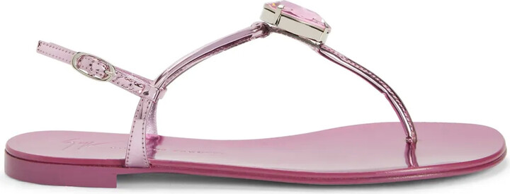Giuseppe Zanotti Anthonia metallic-effect flat sandals