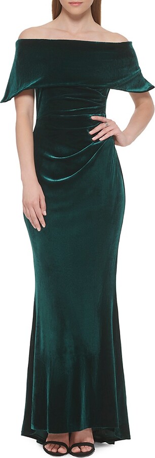 Velvet Off The Shoulder Gown