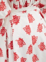 Thumbnail for your product : Erdem Ina Pleated Rose Fil-coupe Twill Midi Skirt - Red White