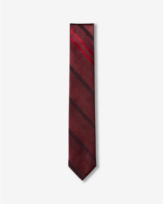 Express slim diagonal stripe reversible silk tie