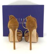 Thumbnail for your product : Stuart Weitzman Camel Suede Strappy Sandal Heels
