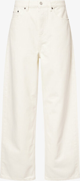 Frame Mens Off White Grind Baggy-Fit Wide-Leg Denim Jean 36