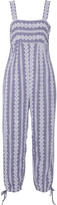 Thumbnail for your product : Band Of Outsiders Stripe Eyelet cotton-chambray jumpsuit