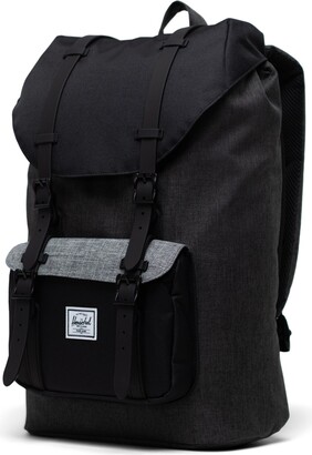 Herschel Little America Mid-Volume Backpack, Black Crosshatch/Black/Raven Crosshatch