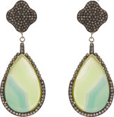Thumbnail for your product : Black Diamond Carole Shashona Pavé & Green Agate Sea Lotus Drop Earrings