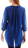 Thumbnail for your product : JCPenney Olsenboye 3/4-Sleeve Chiffon Tunic