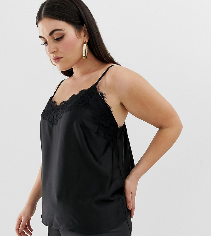 Plus size lace trim cami Clearance