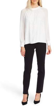 Vince Camuto Embellished Front Chiffon Sleeve Top