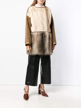Yves Salomon panelled fur coat