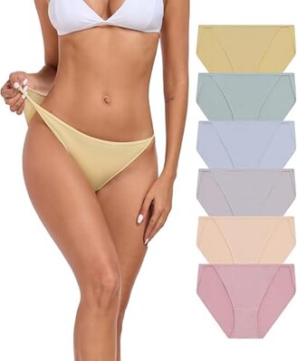 Women's Lace Bikini Panties - Seamless Invisible Hipster Briefs With Embroidered Design