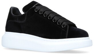black velvet platform trainers