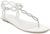 Thumbnail for your product : Sergio Rossi Bridal Crystal-Coated Suede Thong Sandals