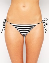 Thumbnail for your product : ASOS Mix & Match Stripe Micro Brazilian Tie Side Bikini Bottom