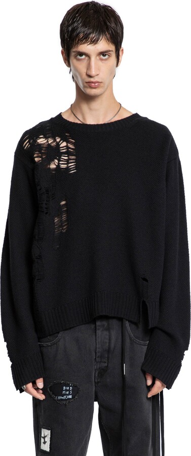 Ann Demeulemeester Waldon Destroyed Seed Stitch sweater