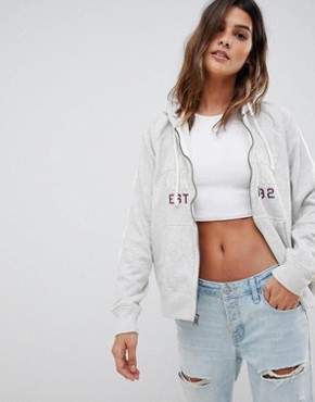 Abercrombie & Fitch zip thru hoodie with New York logo