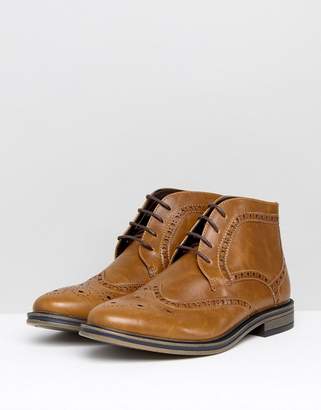 New Look Brogue Boots In Tan