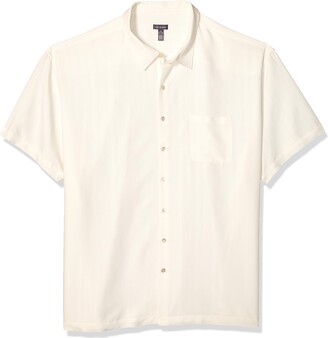 Van Heusen Mens Big and Tall Air Short Sleeve Button Down Poly Rayon Solid Shirt 