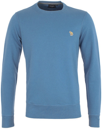 Paul Smith Ocean Blue Zebra Logo Crew Neck Sweatshirt