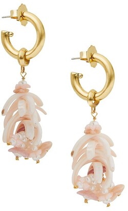 Brinker & Eliza Mermaid 24K-Gold-Plated Shell & Coral Drop Earrings