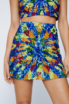 Nasty Gal Womens Sequin Micro Mini Skirt