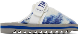 The Elder Statesman White & Blue Suicoke Edition Dyed Zavo Sandals