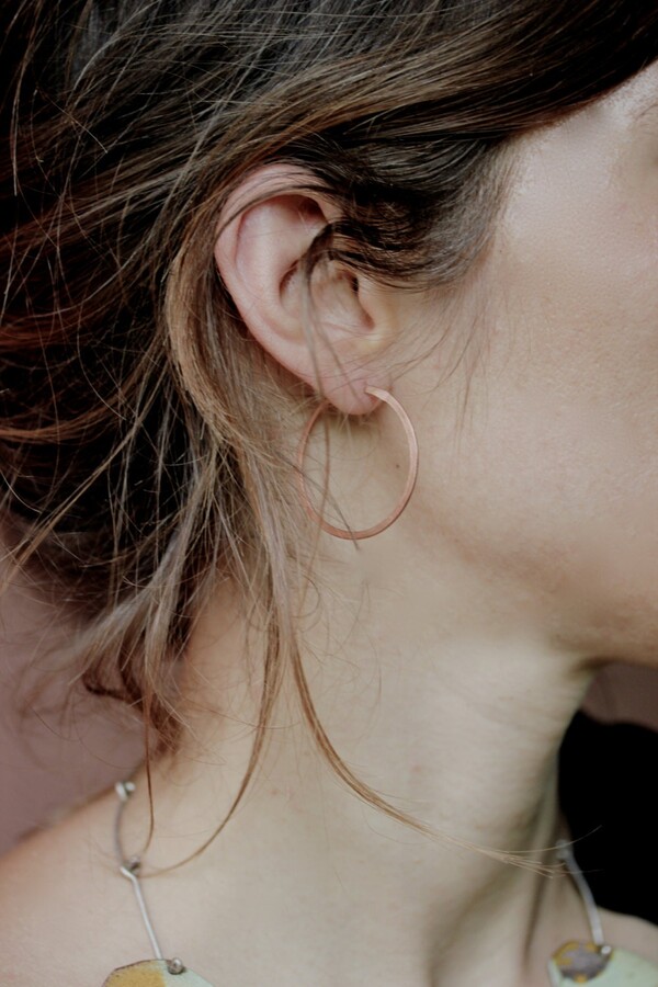 Etsy Endless Copper Hoop Earrings Surgical Steel Earwire