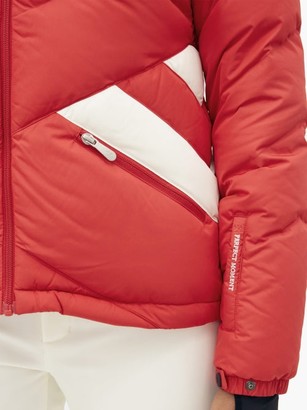 Perfect Moment Hooded Chevron-quilted Down Ski Jacket - Red