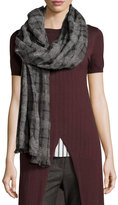 Thumbnail for your product : Brunello Cucinelli Cashmere Check Scarf, Gray/Black