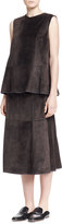 Thumbnail for your product : The Row Niller Paneled Suede Skirt