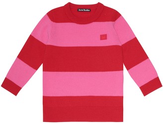 Acne Studios Kids Mini Face striped wool sweater