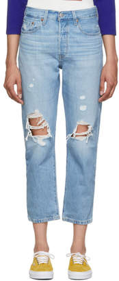 Levi's Levis Blue 501 Crop Jeans