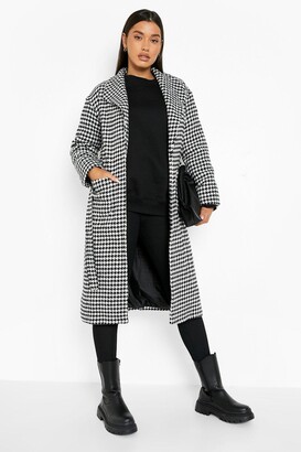 Belted dogtooth coat Clearance