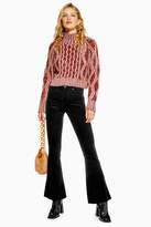Thumbnail for your product : Topshop Black Corduroy Jamie Flares