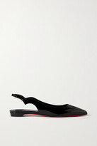Thumbnail for your product : Christian Louboutin Hot Chikita Patent-leather Slingback Point-toe Flats - Black