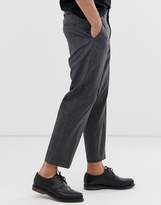 Thumbnail for your product : AllSaints checked cropped tapered pants in grey