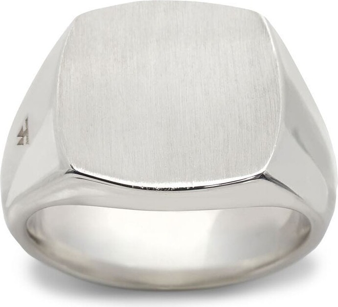 Womens Mens Jewellery Tom Wood Cushion Spinel-embellished Signet Ring in Silver Metallic 